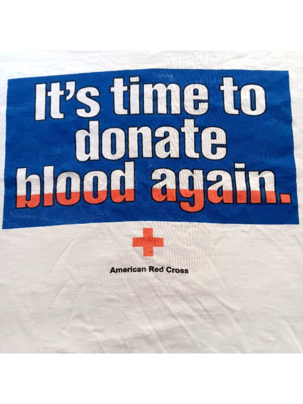 XL Vintage T-shirt Single Stitch American Red Cross Donate Blood Again Oneita